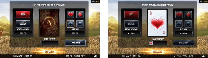 A gamble feature can double or quadruple players' last win